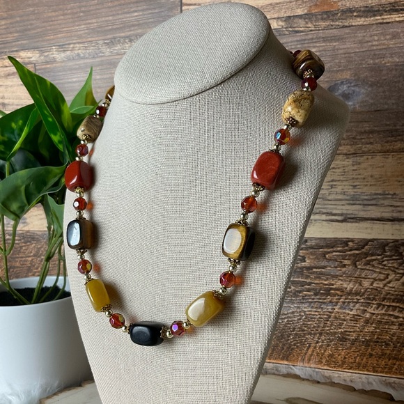 Square Stone Necklace - Picture 2 of 5